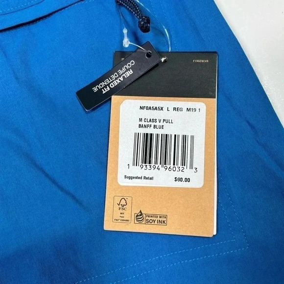 The North Face Shorts Men's Class V Pull String Banff Blue NWT Size Large Pocket - Picture 8 of 14